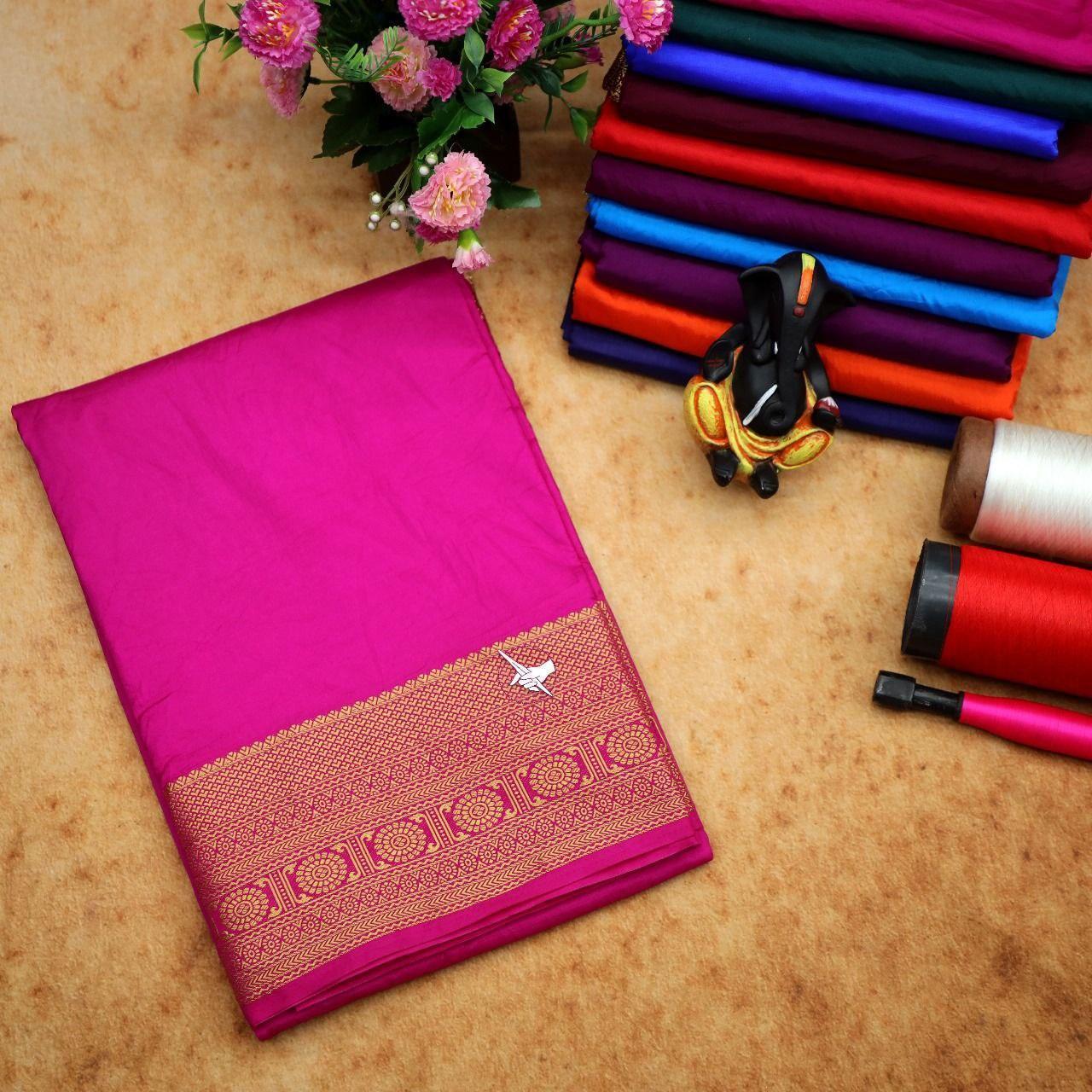 Authentic Mysore Silk Saree – Traditional Weaving With Zari Border - Image 8