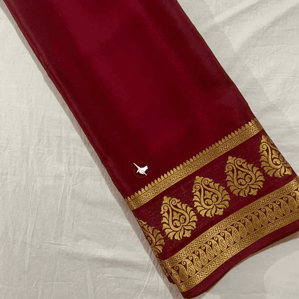 Mysore silk sarees enhanced with beautiful zari border for luxurious celebrations - Image 4