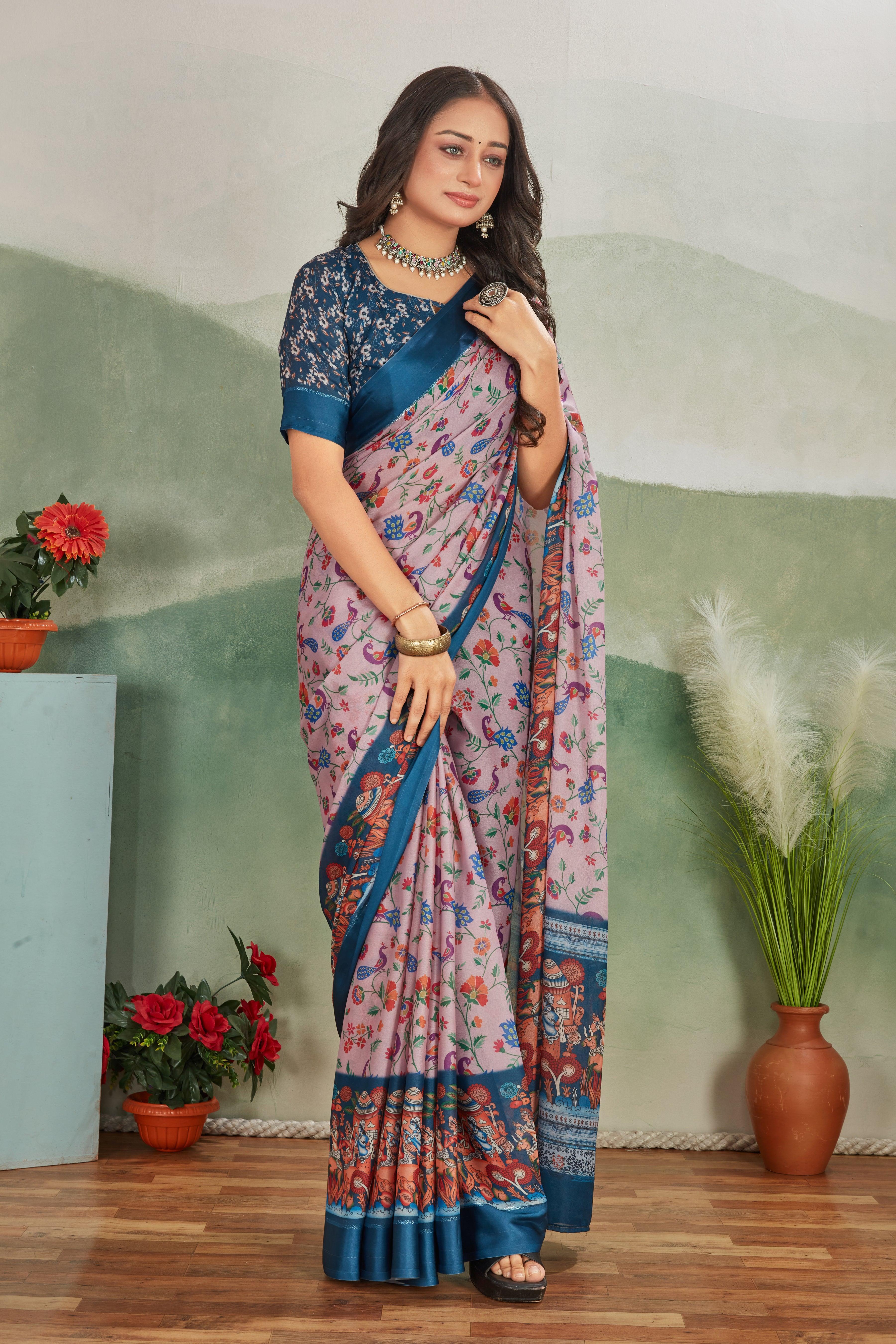 Unveil Timeless Beauty: Mysore Silk with Rich Viscose Satin Borders - Image 3