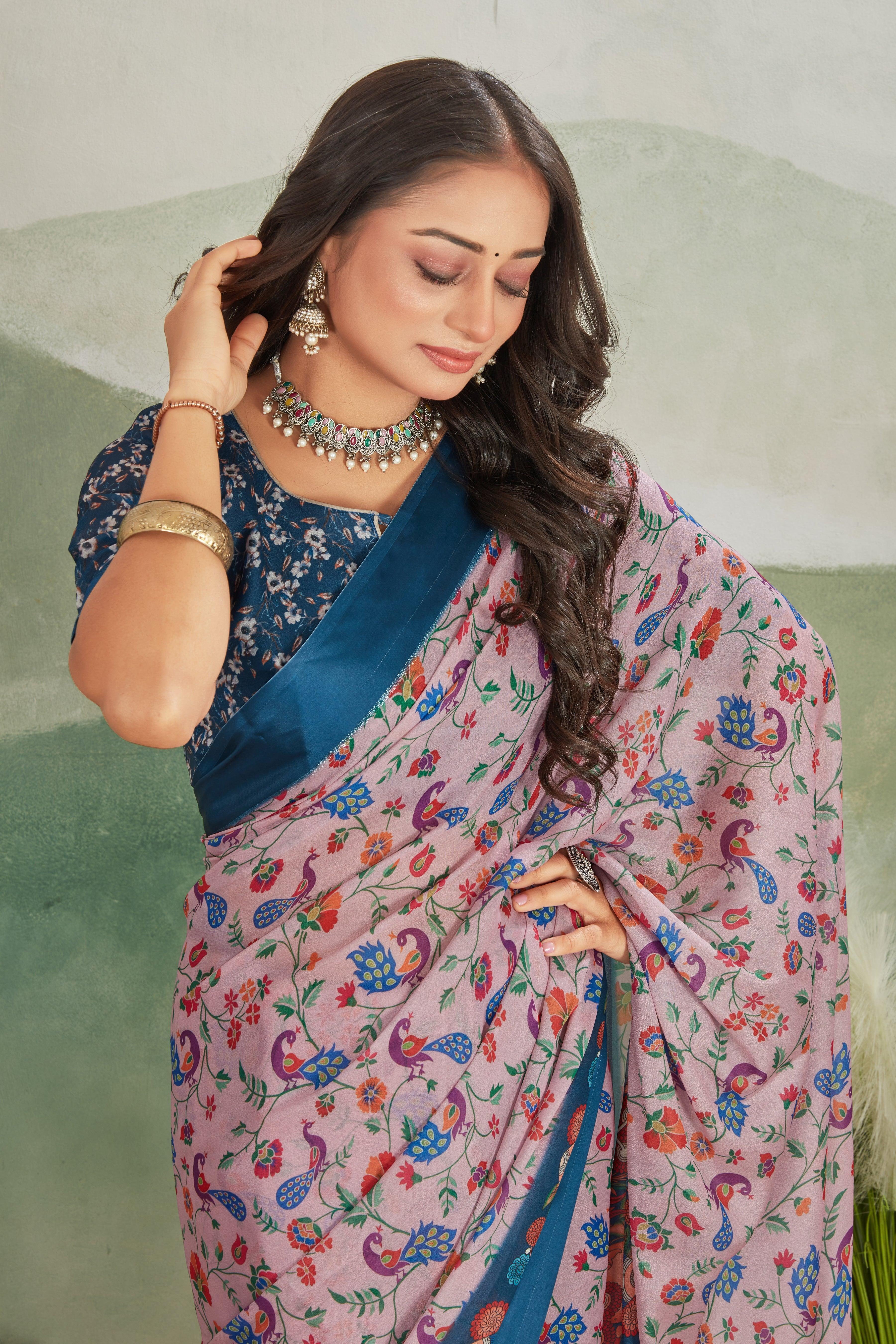 Unveil Timeless Beauty: Mysore Silk with Rich Viscose Satin Borders - Image 4